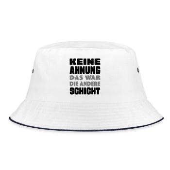 lustige Sprüche - Bucket Hat - Weiß/Navy - Vorne