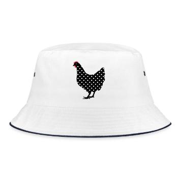 Chicken hen spotted - Bucket Hat - white/navy - Front