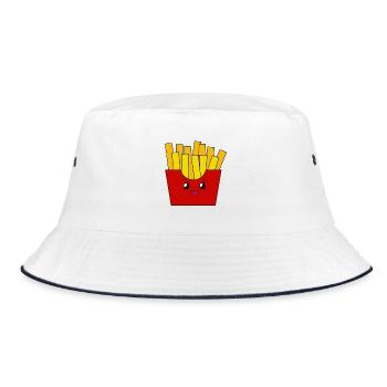 Pommes frites - Bucket Hat - Weiß/Navy - Vorne