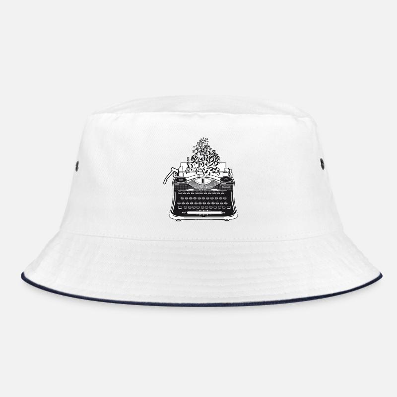 nostalgic antique typewriter with letters Bucket Hat