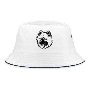 Tête Eurasier - Bob - blanc/marine - Devant