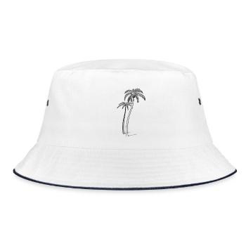 Palm trees with coconut - Bucket Hat - white/navy - Front