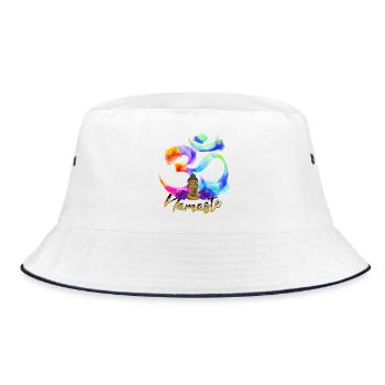 Namaste-Bogen-Iris-Buddha - Bucket Hat - Weiß/Navy - Vorne