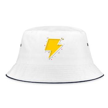 Dynamic Ray in Yellow and Black - Bucket Hat - white/navy - Front