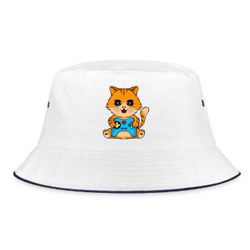 Gamer Cat avec manette Chemise de jeu drôle - Bob - blanc/marine - Devant