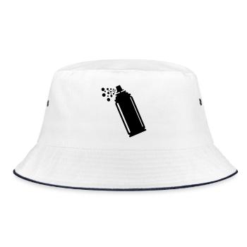 Coarse grain spray can - Bucket Hat - white/navy - Front