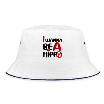 I WANNA BE A HIPPY, PLAIN - Bucket Hat - white/navy - Front