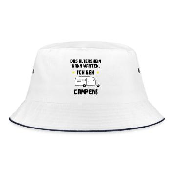 das altersheim kann warten - Bucket Hat - Weiß/Navy - Vorne