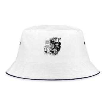 Traktor Fortschritt ZT 303 E - Bucket Hat - Weiß/Navy - Vorne