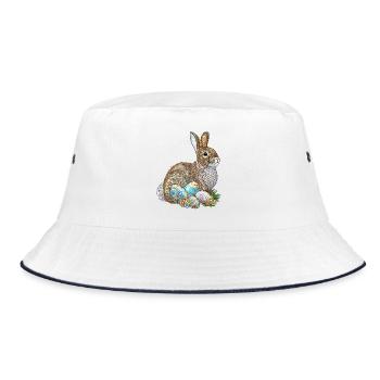 Easter Egg Hunt Zentangle - Bucket Hat - white/navy - Front