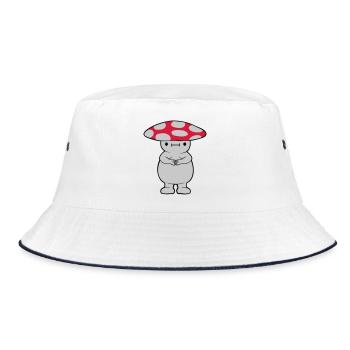 Thick sweet mushroom - Bucket Hat - white/navy - Front