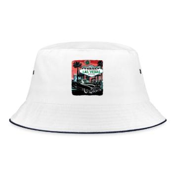 Las Vegas - Bucket Hat - Weiß/Navy - Vorne