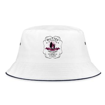 Mutter und Tochter - Bucket Hat - Weiß/Navy - Vorne
