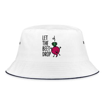 lustige Let the beet drop - beat drop wortspiel - Bucket Hat - Weiß/Navy - Vorne
