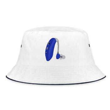 A Blue Hearing Aid - Bucket Hat - white/navy - Front