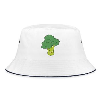 Kawaii Food Gift Vegan Vegetarian - Bucket Hat - white/navy - Front