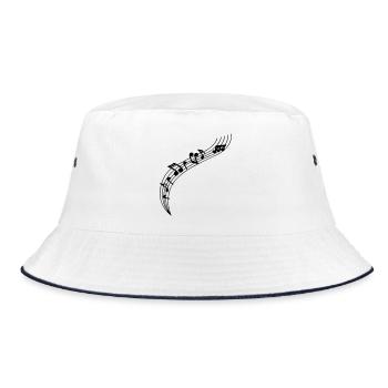 Musik anzeigen - Bucket Hat - Weiß/Navy - Vorne