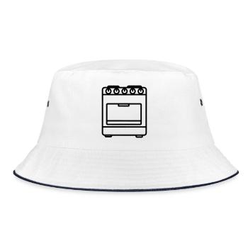 Gas stove oven - Bucket Hat - white/navy - Front