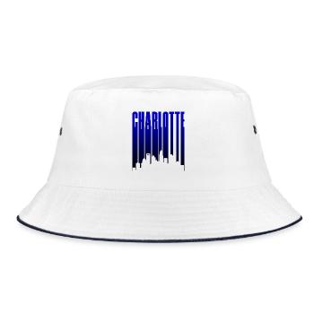 Charlotte Skyline Blue Gradient - Bucket Hat - white/navy - Front