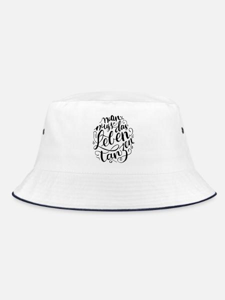 Mann muss das Leben Tanzen - Bucket Hat - Weiß/Navy - Vorne