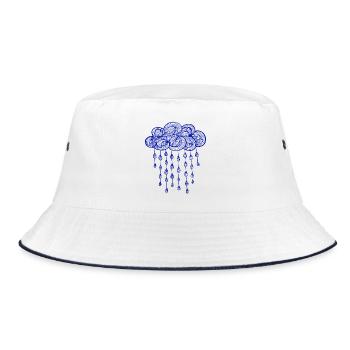 rain, season, rain, water cycle - Bucket Hat - white/navy - Front