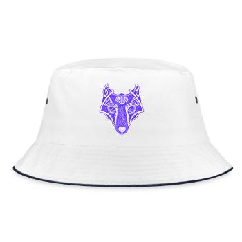 Viking Wolf purple transparent Fenrir mythological - Bucket Hat - white/navy - Front