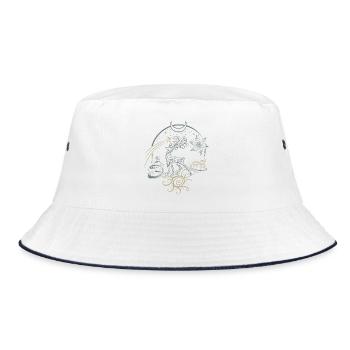 Deer Antler Christmas Yule Night - Bucket Hat - white/navy - Front
