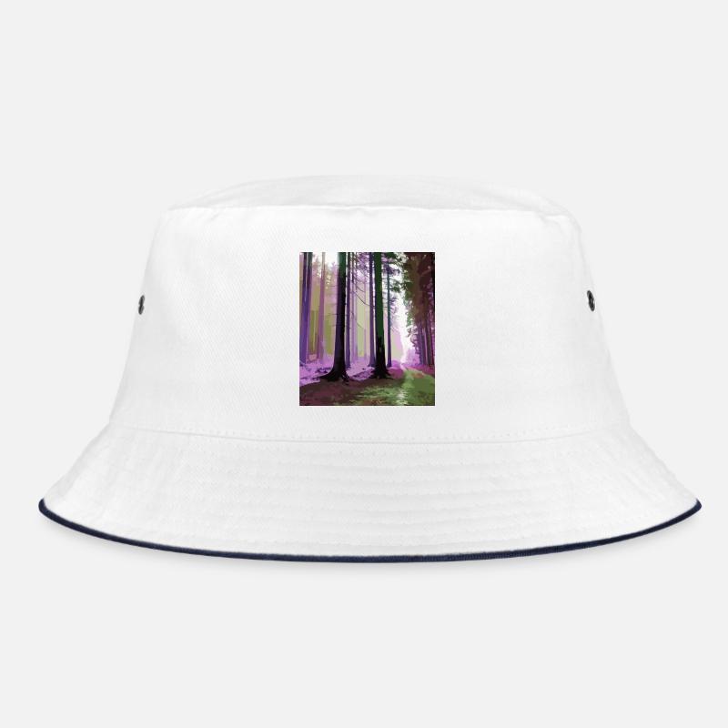 Verwunschener Nebelwald - Bucket Hat - Weiß/Navy