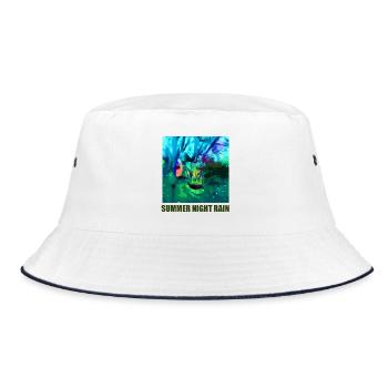 Sommer Nacht Regen Collage - Bucket Hat - Weiß/Navy - Vorne