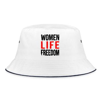 Women life freedom - Bucket Hat - Weiß/Navy - Vorne