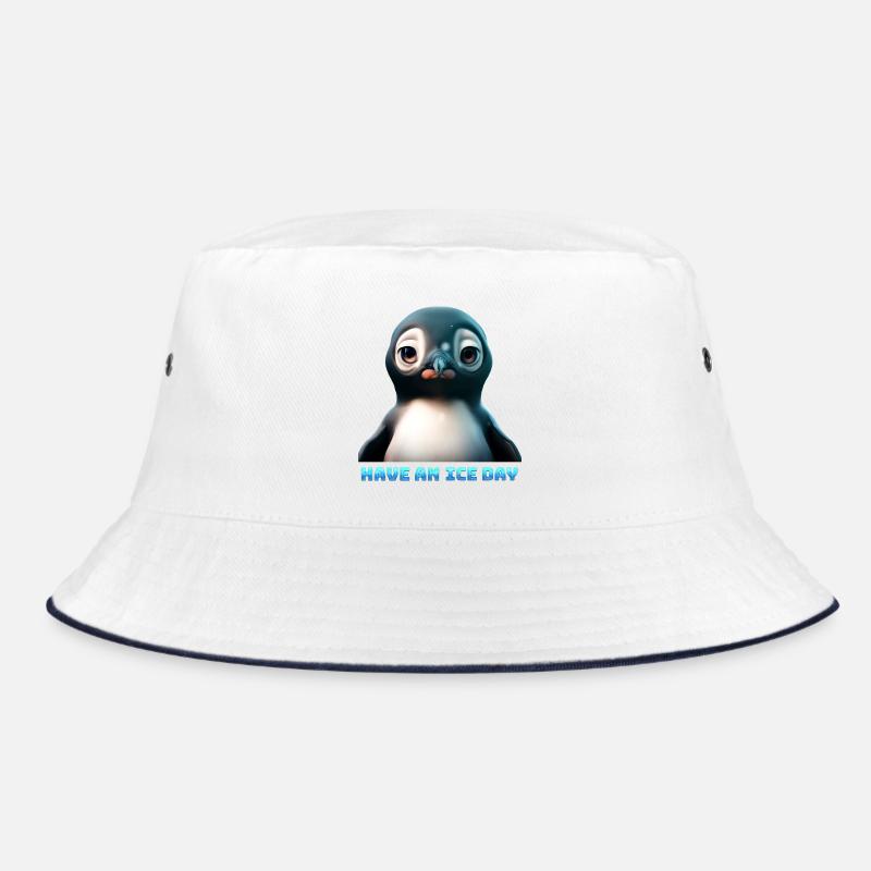 Have a nICE Day Penguin Graphic - Bucket Hat - white/navy