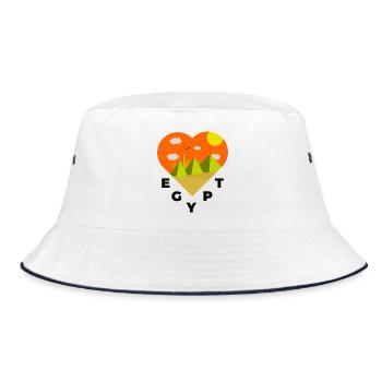 Egypt Ägypten Urlaub Kairo Herz Geschenkidee heart - Bucket Hat - Weiß/Navy - Vorne