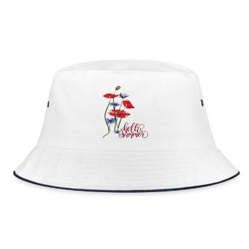 hello Summer - Bucket Hat - white/navy - Front