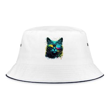 Chat cool - Bob - blanc/marine - Devant