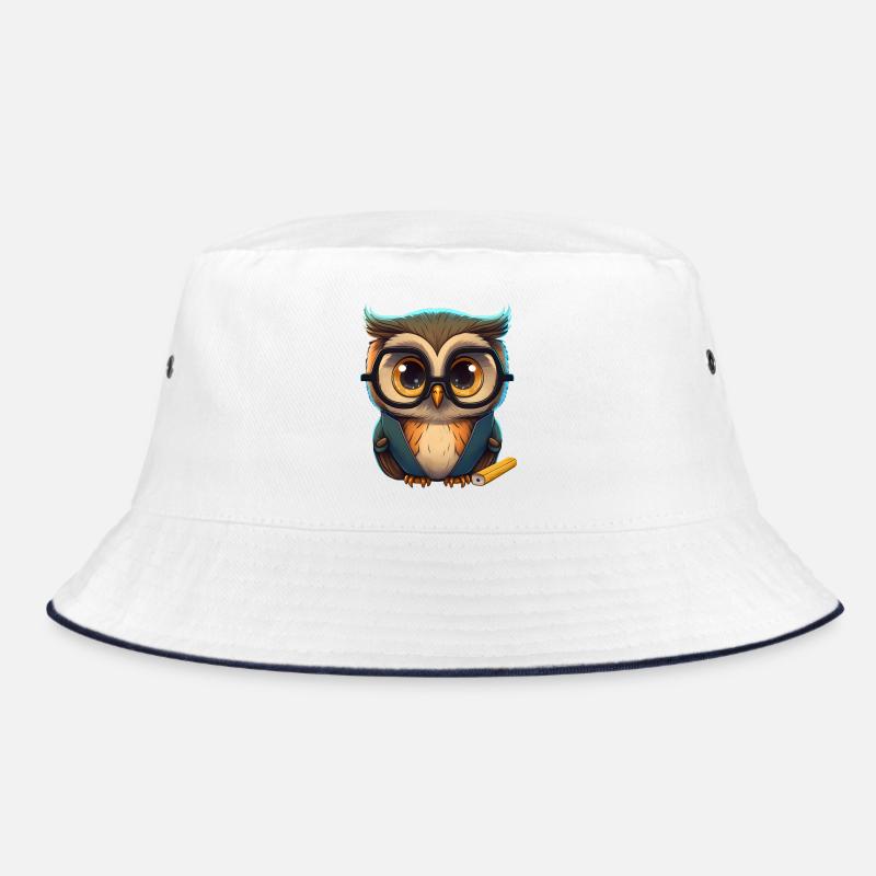 Schlaue Eule mit Brille Bucket Hat