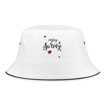 Spring, enjoy spring - Bucket Hat - white/navy - Front
