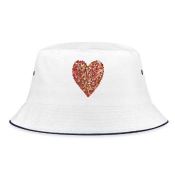 Bubble Heart - Bucket Hat - white/navy - Front