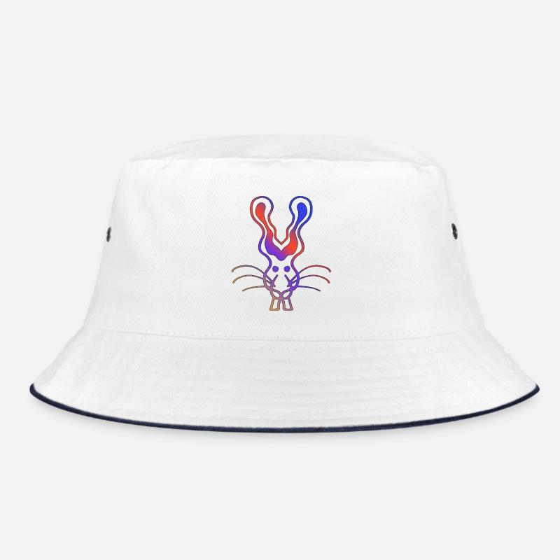 Angry Rabbit - Bucket Hat - Weiß/Navy