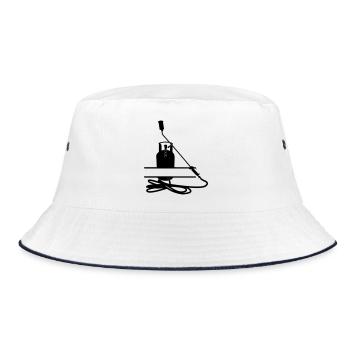 Roofing company monogram transparent - Bucket Hat - white/navy - Front