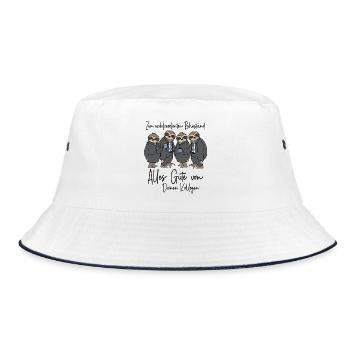 Abschied Kollege Rente Arbeitskollege Ruhestand - Bucket Hat - Weiß/Navy - Vorne