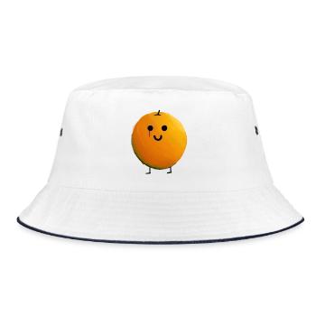 Orange - Bucket Hat - white/navy - Front
