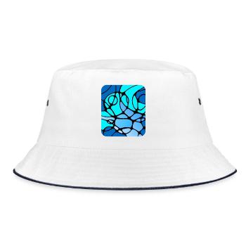 Neurographic modern abstract design - Bucket Hat - white/navy - Front