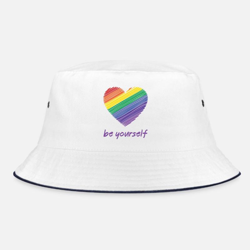 Pride Month LGBTQ - Sei du selbst - Bucket Hat - Weiß/Navy