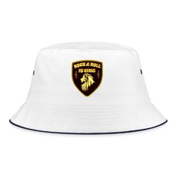 Rock & Roll ist King King of Rock and Roll - Bucket Hat - Weiß/Navy - Vorne