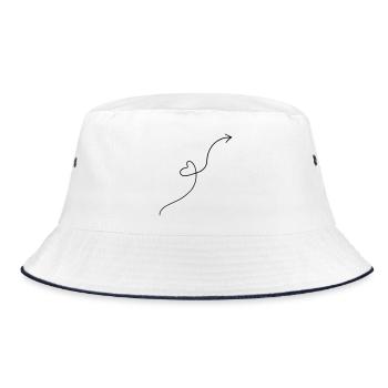 Heart Arrow - Bucket Hat - white/navy - Front