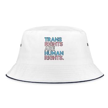 Pride Month LGBT - Trans Rights Are Human Rights - Bucket Hat - white/navy - Front