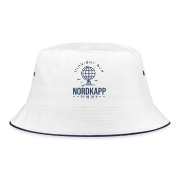 Nordkapp Nordkap Norwegen Roadtrip Geschenk - Bucket Hat - Weiß/Navy - Vorne