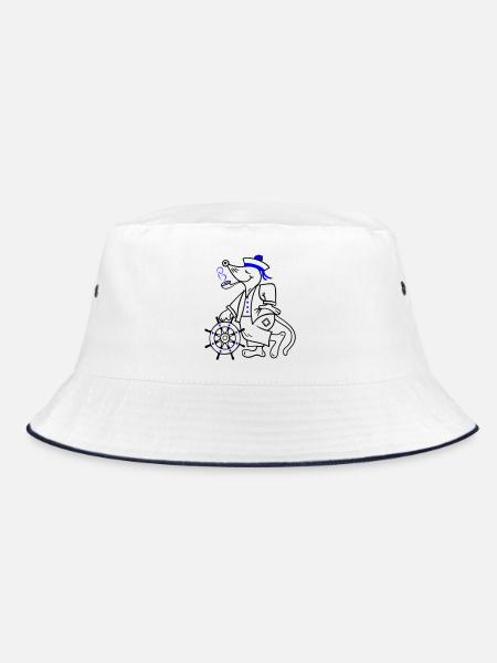 Sailor, maritime - Bucket Hat - white/navy - Front