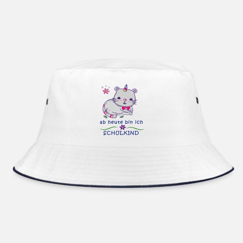 Schulkind Erstklassig Einschulung - Bucket Hat - Weiß/Navy