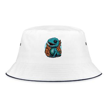 Cute little dinosaur - Bucket Hat - white/navy - Front